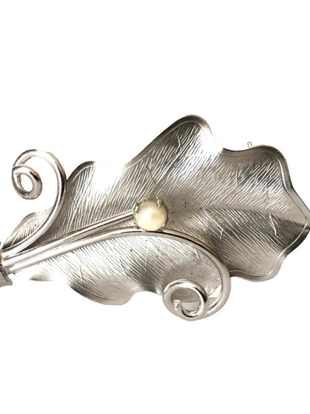 Pearl Pin Brooch Sterling Silver 925 C. R. Co. 2.5" Vintage PreOwned Estate Find